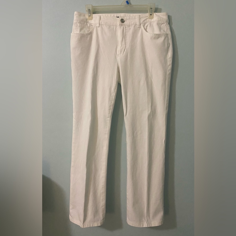 Chaps 5 pocket white jeans